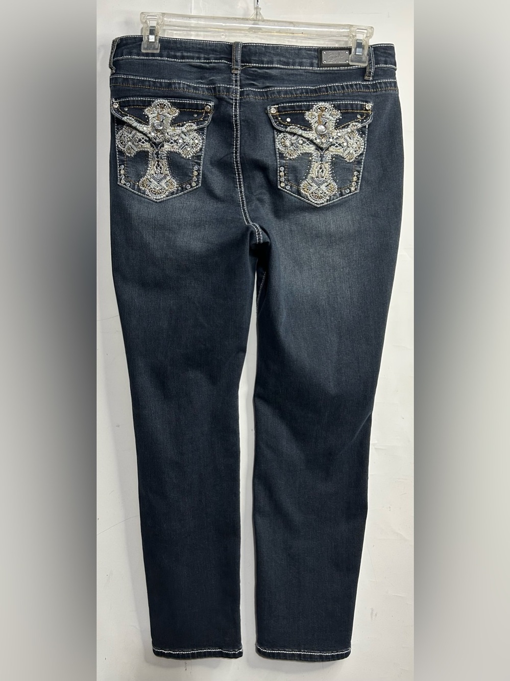 Earl Jeans Embroidered Y2K Style Cross Back Pockets Skinny Jeans Size 16